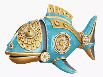 Steampunk Fish Figurine 3D model