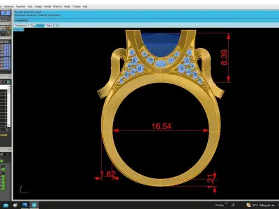 Luxury Emerald Cut Diamond Ring for Women 4824 3D print model