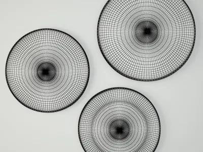 19th Century Laos Bronze Gongs 3D model