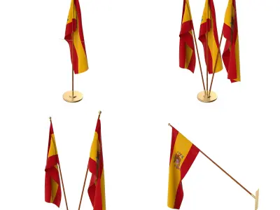 Spain Flag Pack 3D model