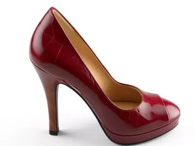 Red High Heel Platform Shoe Low-poly 3D model