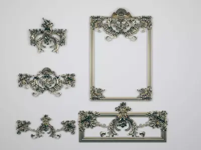 Forged Pattern Bracket Collection European Empire Style 3D model