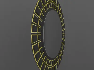 Mirror round gold Free 3D model
