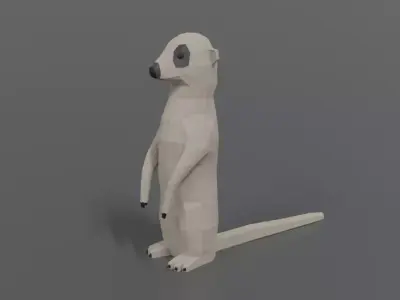 Low Poly Cartoon Meerkat Low-poly 3D model
