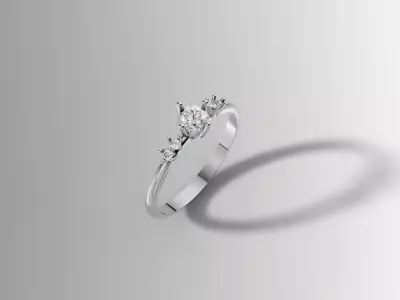 Solitaire Ring brilliant Cut Diamond Fine Jewelry CAD Model 3D print model