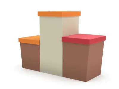 Cartoon award podium 3D model