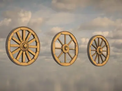 Western Wheels Low-poly 3D model