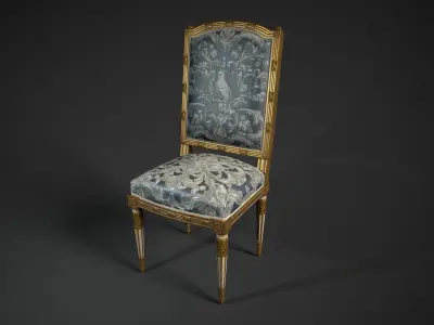 Antique Louis XVI Chair - High-Quality PBR Low-poly 3D model