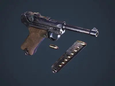 Luger P08 Low-poly 3D model