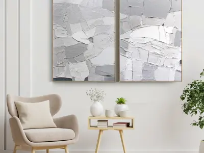 Plaster Two Photo Frame  04 Low-poly 3D model