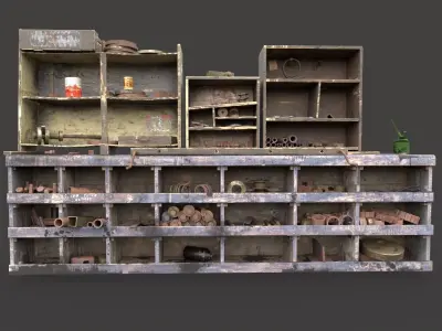 Used Workbench with  parts  3D model