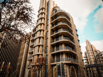 ART DECO SKYSCRAPER BUILDING 04 Low-poly 3D model