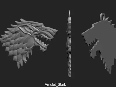 Game Of Throne Stark Amulet  3D print model