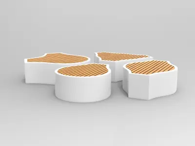 Mongo Modular Seating Low-poly 3D model