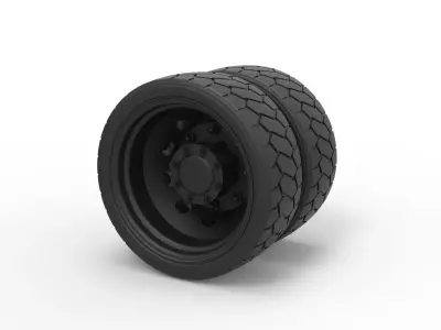 Low profile double wheel 3D print model
