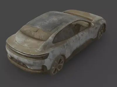 Abandoned Car - Polestar 4 Low-poly 3D model