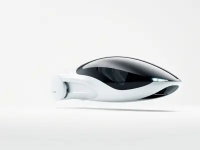 Futuristic Flying Concept Car Design Low-poly 3D model