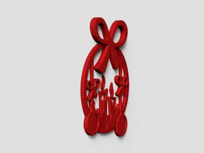 Christmas Garland Panel A04 - Door Wall Decoration 3D print model