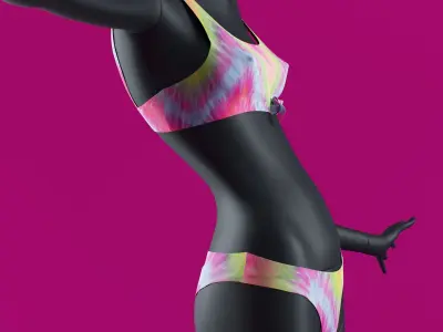 Woman Swimsuit VS Sporty Knotted Bralette 3D model