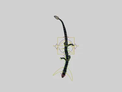 ASIA DRAGON - Rigged - Animated - Low poly - High poly Model Low-poly 3D model