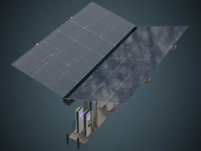 Solar Charging Station 1 Basic Low-poly 3D model