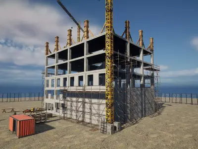 Construction Site v1 - Unreal Engine Project Low-poly 3D model