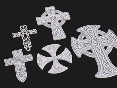 Celtic cross 3D model purchase