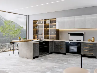 Kitchen Modern interior  0040 3D model