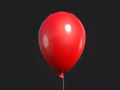 Helium Party Balloon Low-poly 3D model