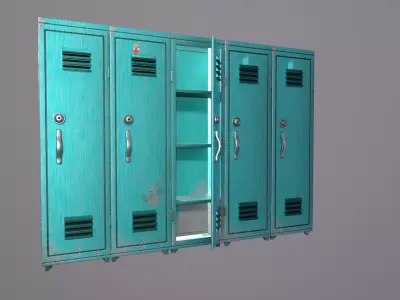 Metal Locker Game Ready Low-poly Low-poly 3D model