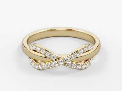 Infinity ring with stones finger size 10 3D print model