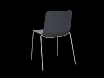 Pato 4 Leg-Chair Model-4202 Chrome Low-poly 3D model