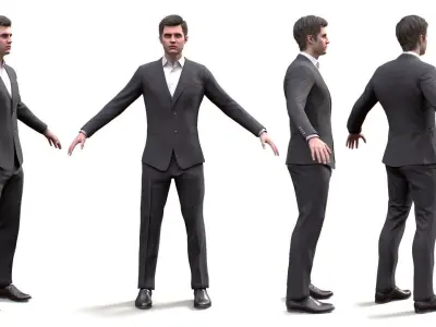 Businessman - Modular - Rigged - Animated Low-poly 3D model