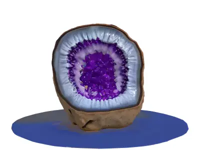Detailed Amethyst Geode Crystal Low-poly 3D model