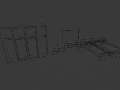 Modern room assets Low-poly 3D model