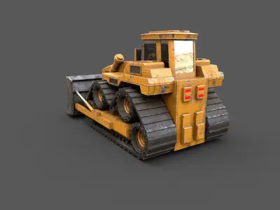 Bulldozer Low-poly 3D model by acuario-studios-info