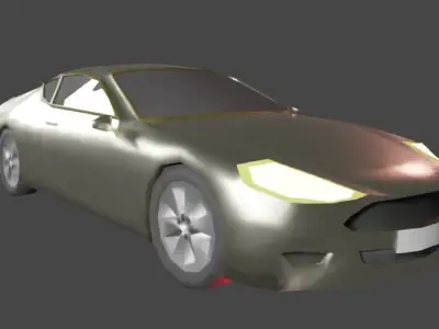 Low Poly Car silver Low-poly 3D model