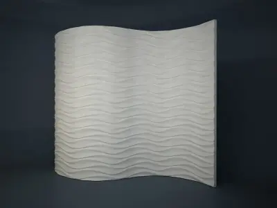 07 WAVES PATTERN WALL Low-poly 3D model