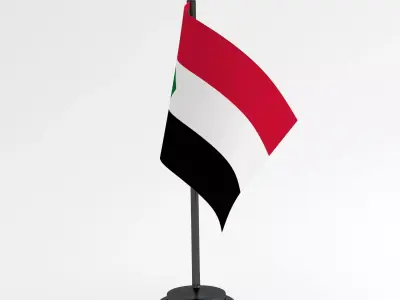 Table Flag Sudan 3D model