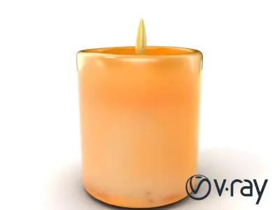 Rustic Candle with Glowing Flame model pack Low-poly 3D model