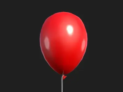 Helium Party Balloon Low-poly 3D model