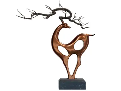 Copper Deer Decoration Low-poly 3D model