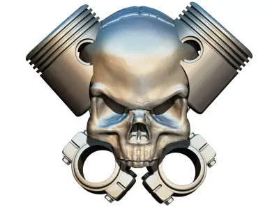 Skull Piston 3D print model