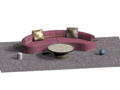 Basic Luxury Living Room Low-poly 3D model