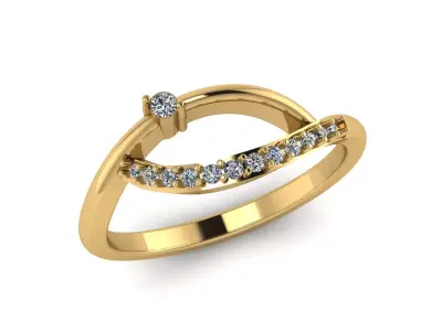 Jewelry Diamond Ring 3D Print Model  3D print model 8