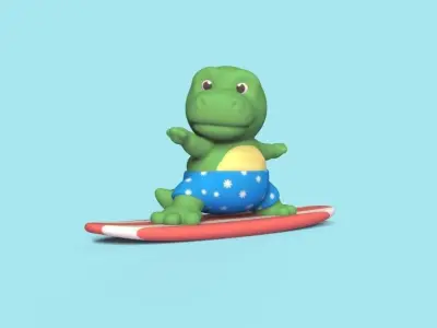 Alligator Surfing 3D print model