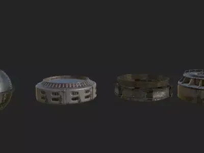 Metal Dome Low-poly 3D model