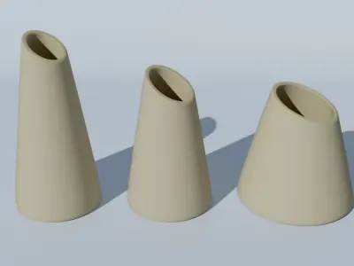 Set of 3 decoration vases for flowers for 3d print  3D print model