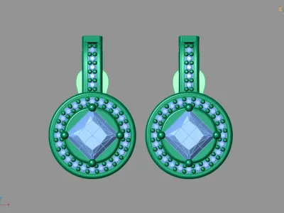 Mini Set Ring Pendant Earrings STL 3DM Womens Jewelry 3D print model