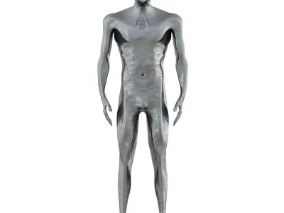 Male figurine made of metal 3D model